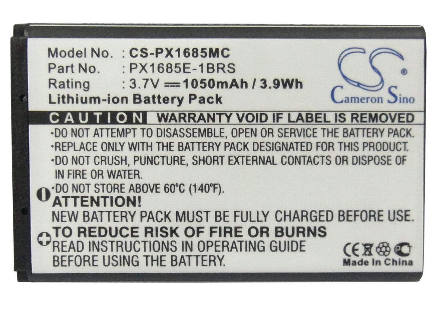 Replacement Battery for Toshiba Camileo S20 – Camera – 1050mAh / 3.89Wh / 3.7V