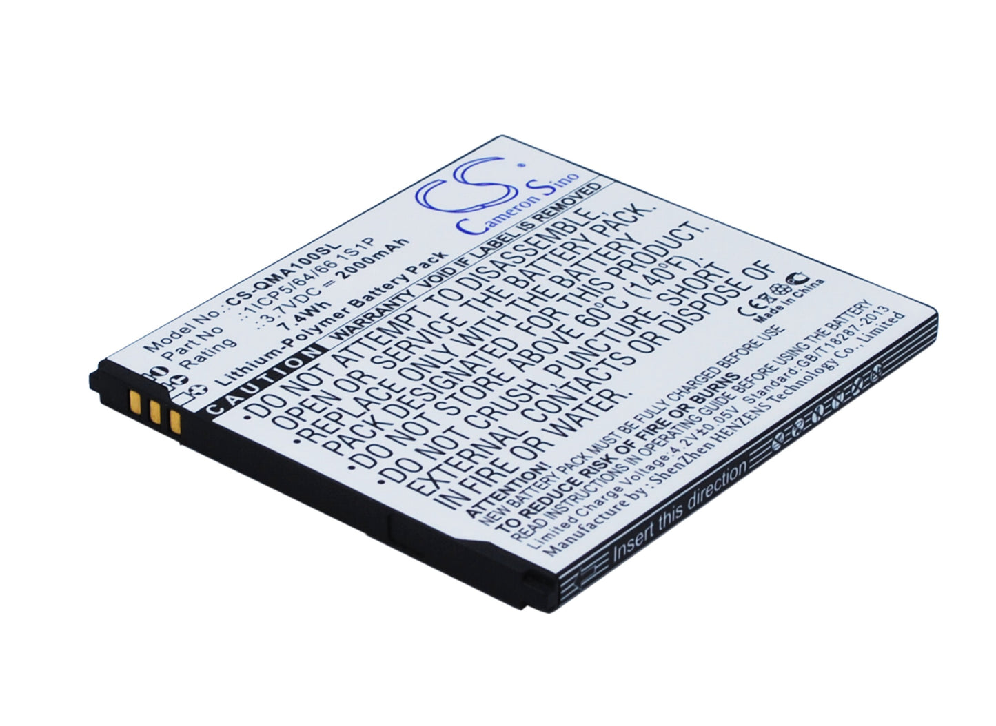 Replacement Battery for QMobile A10 – Mobile, SmartPhone – 2000mAh / 3.7V - image 1