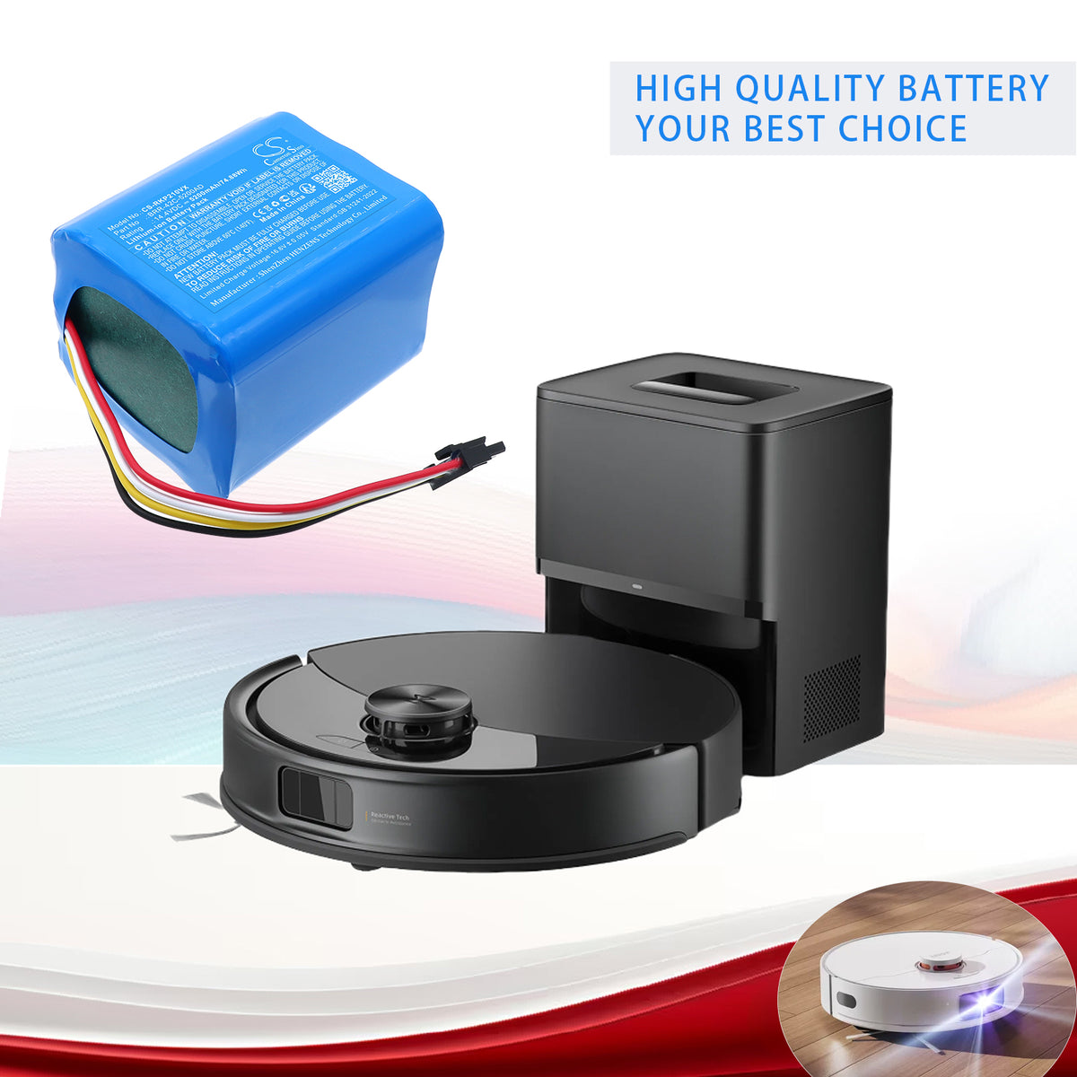 Replacement Battery for Roborock P20 Pro – Vacuum – 5200mAh / 14.4V