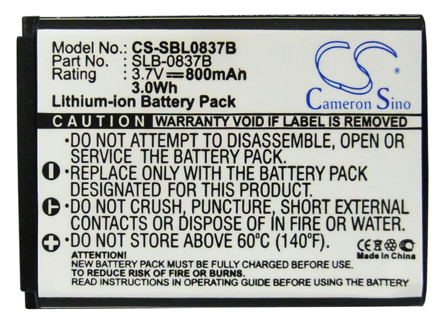 Replacement Battery for Samsung Digimax L70 – Camera – 800mAh / 3.7V