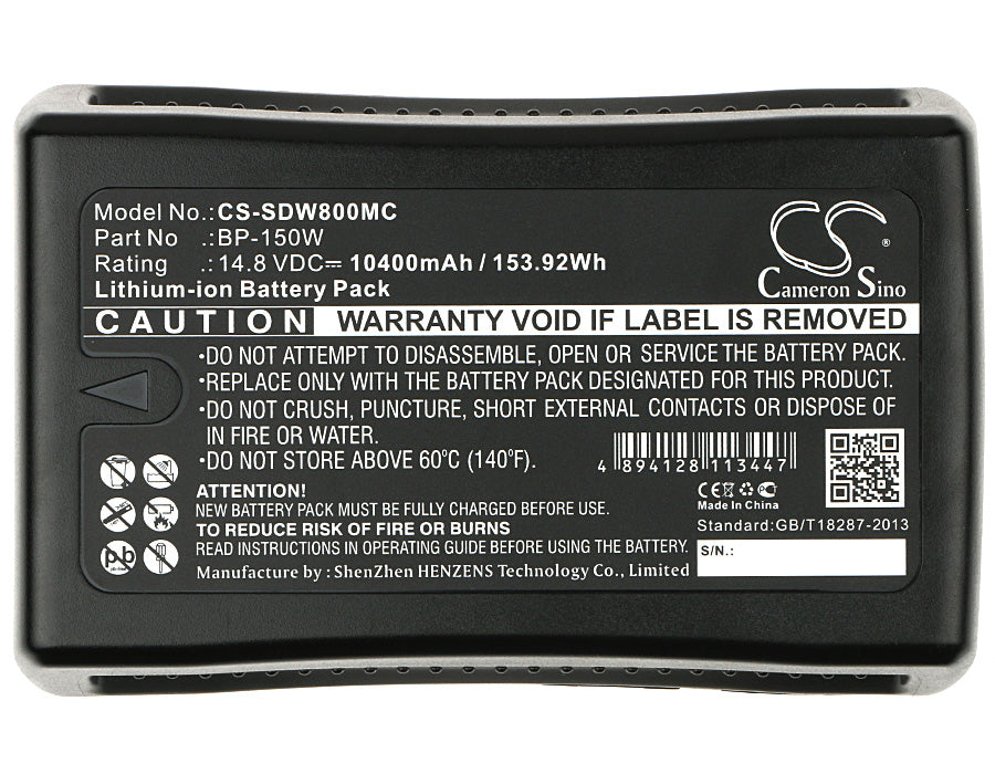Replacement Battery for Sony | MEGA HDW-800P – Camera – 10400mAh / 14.8V