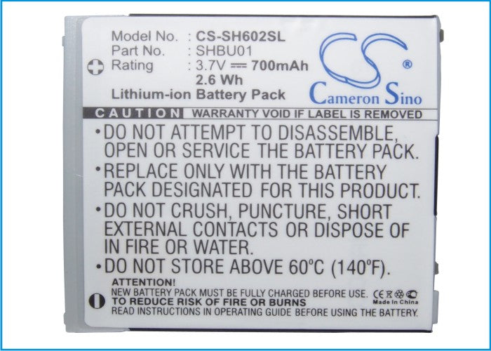 Replacement Battery for Sharp | Vodafone | SoftBank S602SH – Mobile, SmartPhone – 700mAh / 3.7V - image 5