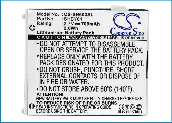 Replacement Battery for Sharp V603SH – Mobile, SmartPhone – 700mAh / 3.7V - image 5
