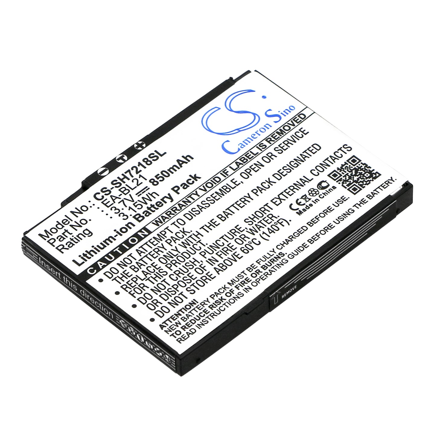 Replacement Battery for Sharp SH7218C – Mobile, SmartPhone – 850mAh / 3.7V - image 1