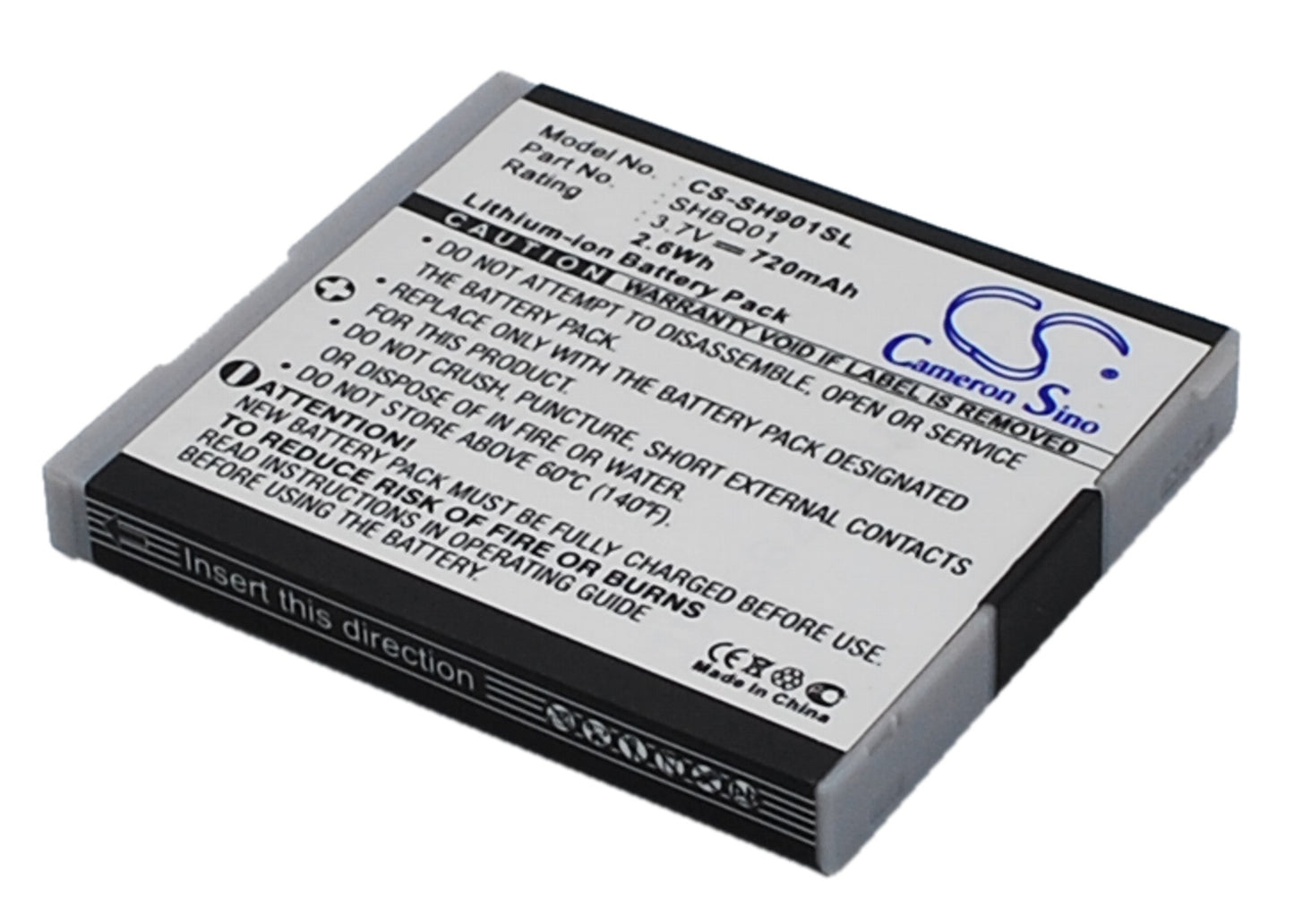 Replacement Battery for Sharp SH901iS – Mobile, SmartPhone – 720mAh / 3.7V - image 1
