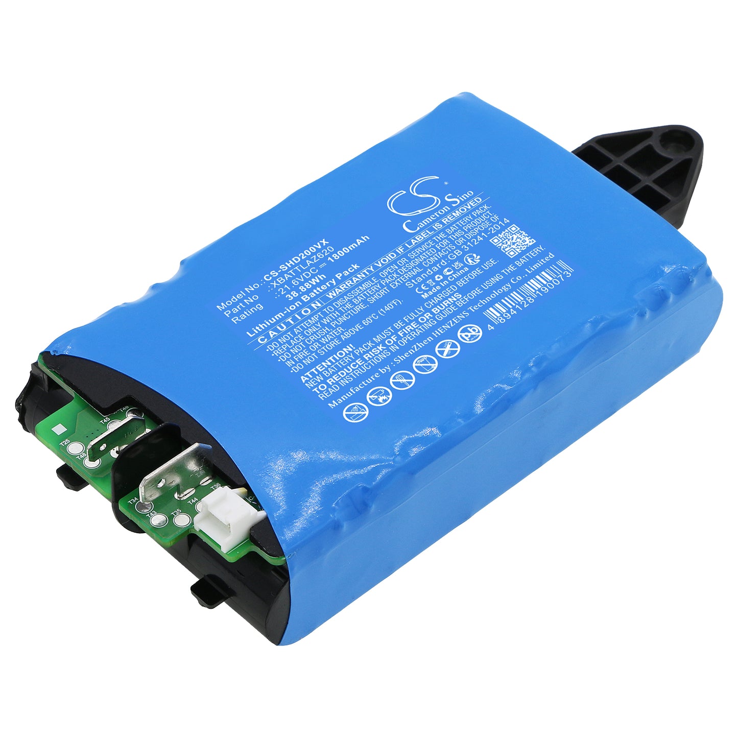 Replacement Battery for Shark AW201, HydroVac Cordless Pro XL, Matrix Plus 2-in-1 Robot Vacuu, WD200, WD200C, WD201, WD201C, WD201QAQ, WD201QGY, WD2KT1, WD2UPG1 Vacuum – 1800mAh / 38.88Wh