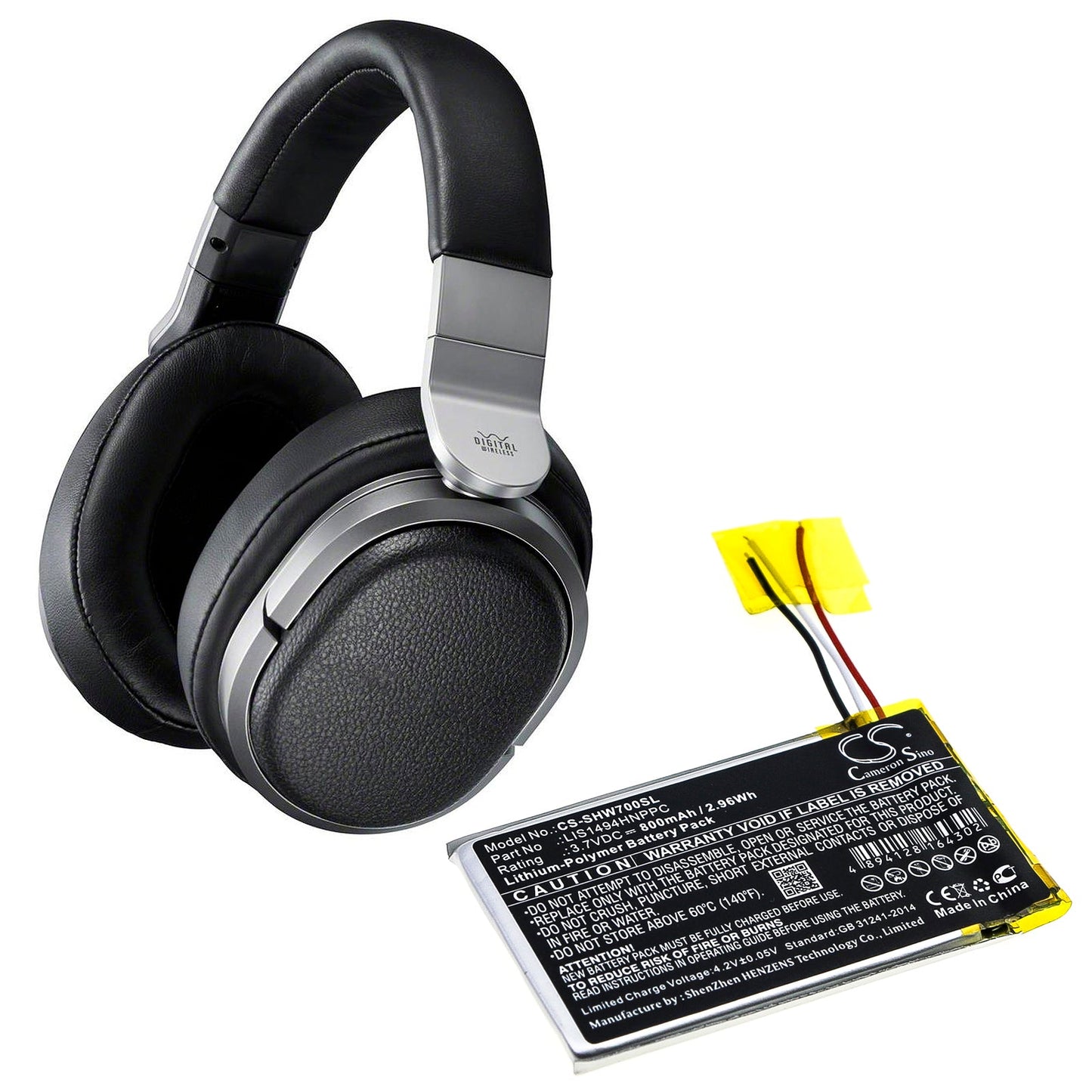 Replacement Battery for Sony MDR-HW700DS – Wireless Headset – 800mAh / 2.96Wh / 3.7V