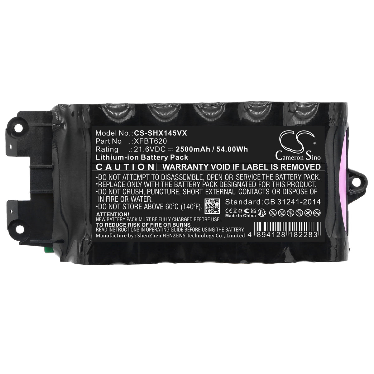 Replacement Battery for Shark IX140 – Vacuum – 2500mAh / 21.6V