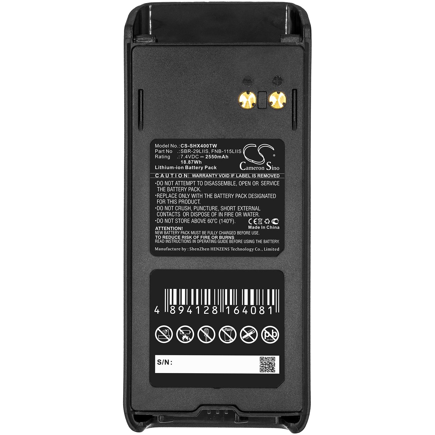 Replacement Battery for Standard Horizon HX400IS – Two-Way Radio – 2550mAh / 18.87Wh / 7.4V