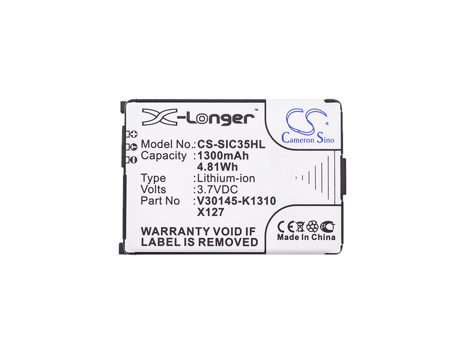 Replacement Battery for Siemens 3506 – Mobile, SmartPhone – 1300mAh / 4.81Wh / 3.7V