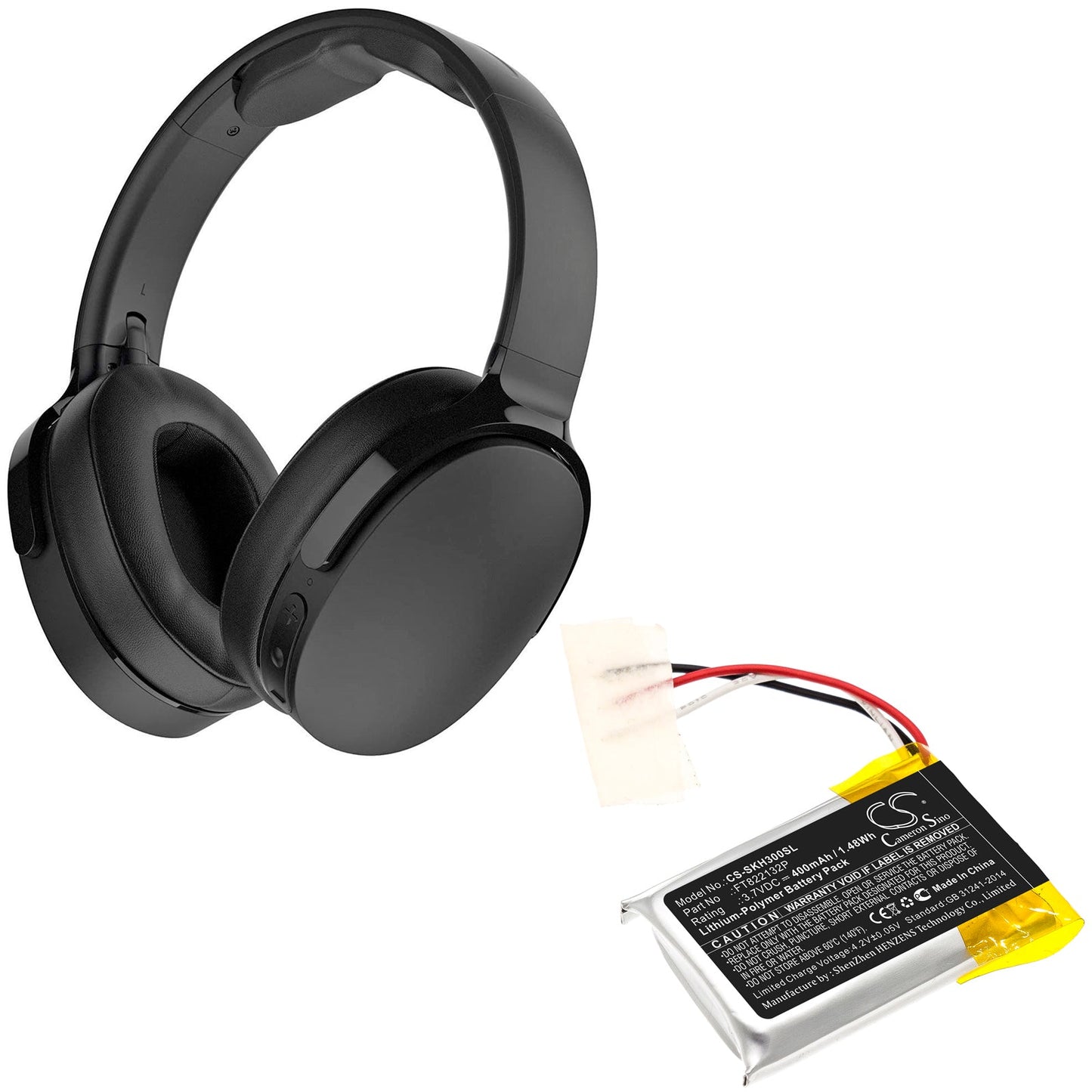 Replacement Battery for Skullcandy Hesh 3 – Wireless Headset – 400mAh / 1.48Wh / 3.7V
