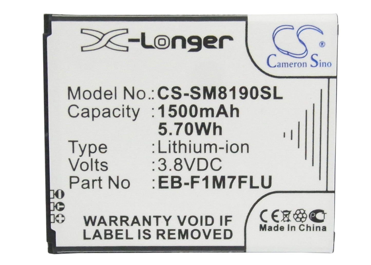 Replacement Battery for Samsung Galaxy S 3 Mini – Mobile, SmartPhone – 1500mAh / 5.70Wh / 3.8V