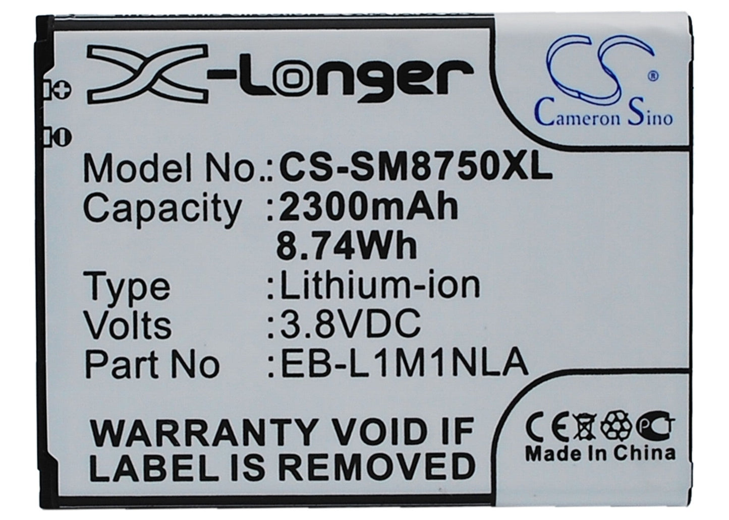 Replacement Battery for Samsung ATIV S – Mobile, SmartPhone – 2300mAh / 8.74Wh / 3.8V