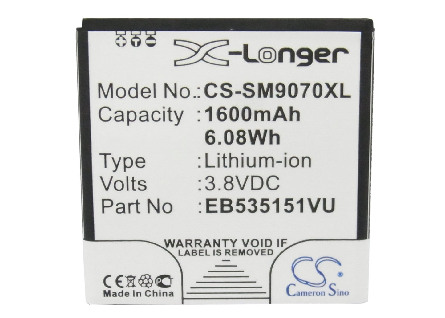 Replacement Battery for Samsung Galaxy S Advance – Mobile, SmartPhone – 1600mAh / 6.08Wh / 3.8V