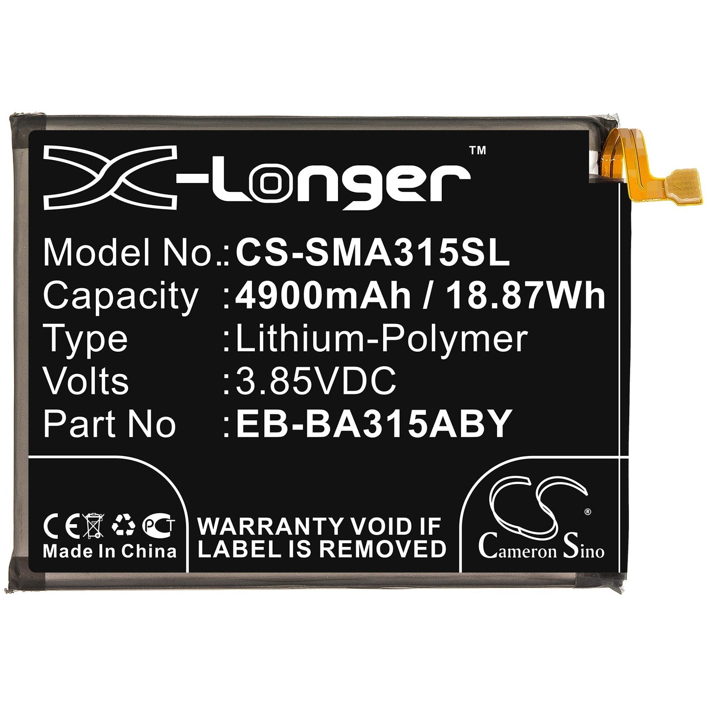 Replacement Battery for Samsung Galaxy A31 – Mobile, SmartPhone – 4900mAh / 3.85V - image 3