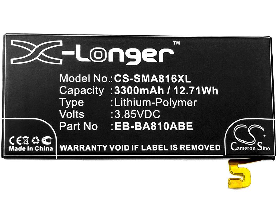Replacement Battery for Samsung Galaxy A8 2016 – Mobile, SmartPhone – 3300mAh / 12.71Wh / 3.85V