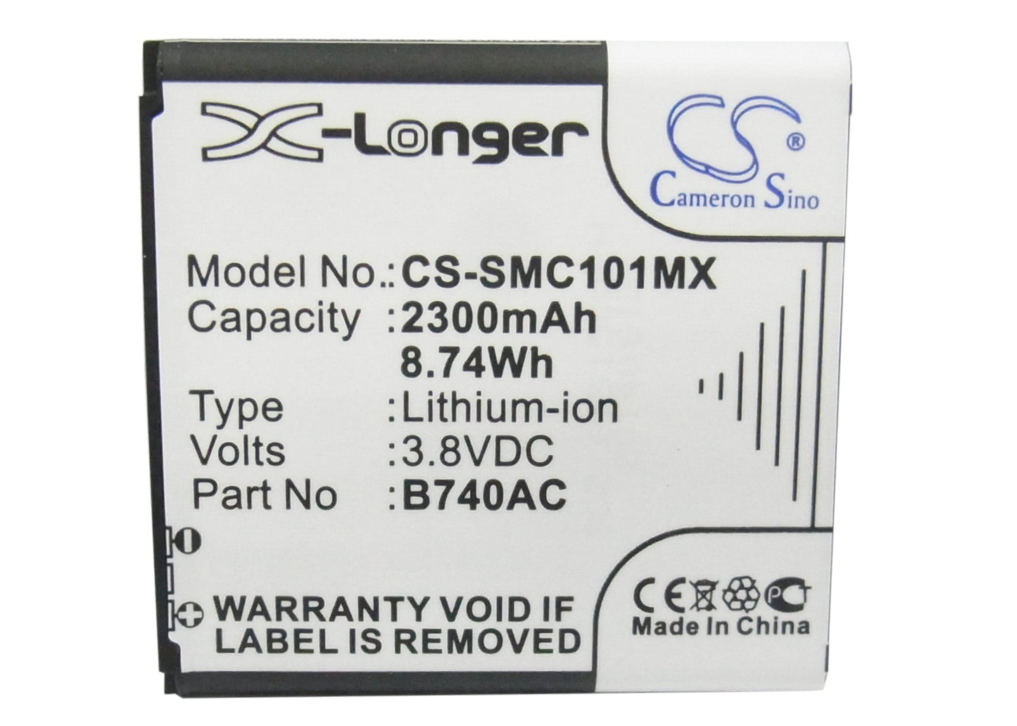 Replacement Battery for Samsung Galaxy K – Camera – 2300mAh / 8.74Wh / 3.8V