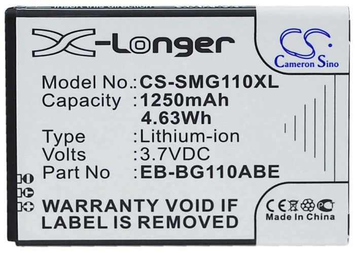 Replacement Battery for Samsung Galaxy Pocket 2 – Mobile, SmartPhone – 1250mAh / 4.63Wh / 3.7V
