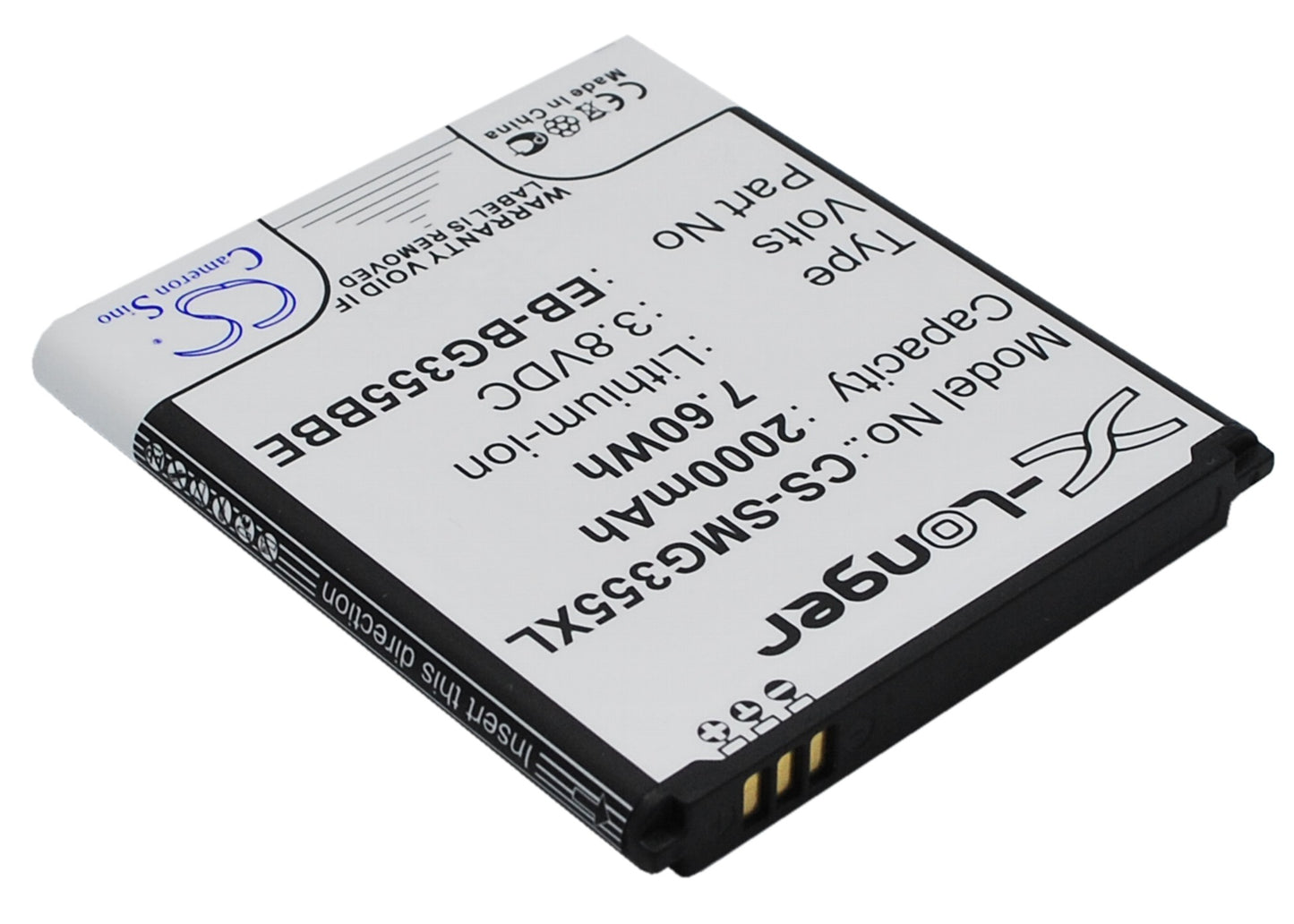 Replacement Battery for Samsung SM-G355 – Mobile, SmartPhone – 2000mAh / 3.8V - image 1