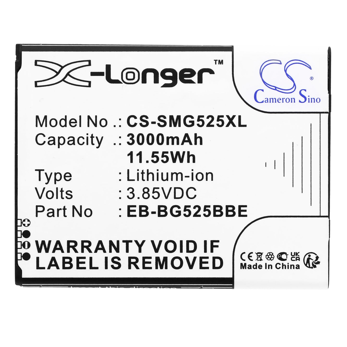 Replacement Battery for Samsung Galaxy XCover 5 – Mobile, SmartPhone – 3000mAh / 11.55Wh / 3.85V