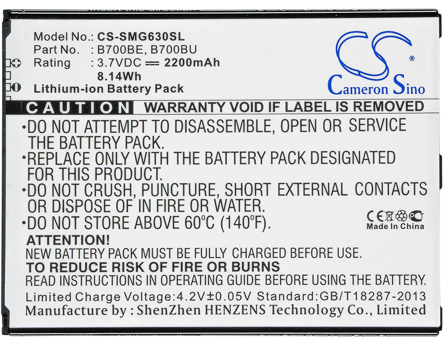 Replacement Battery for Samsung Galaxy Mega 6.3 – Mobile, SmartPhone – 2200mAh / 8.14Wh / 3.7V