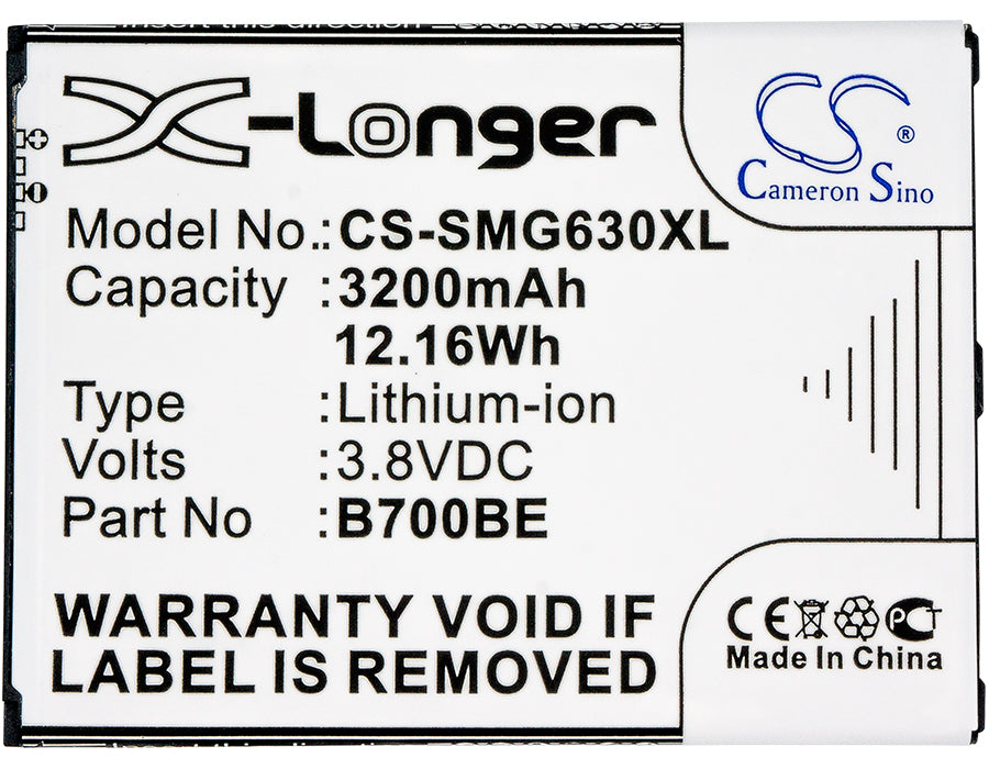 Replacement Battery for Samsung Galaxy Mega 6.3 – Mobile, SmartPhone – 3200mAh / 12.16Wh / 3.8V