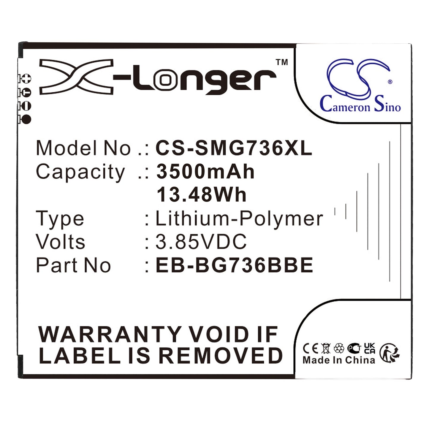 Replacement Battery for Samsung Galaxy Xcover 6 Pro – Mobile, SmartPhone – 3500mAh / 13.48Wh / 3.85V