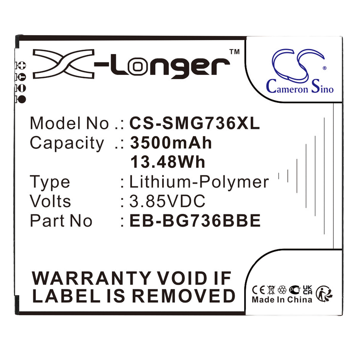 Replacement Battery for Samsung Galaxy Xcover 6 Pro – Mobile, SmartPhone – 3500mAh / 3.85V