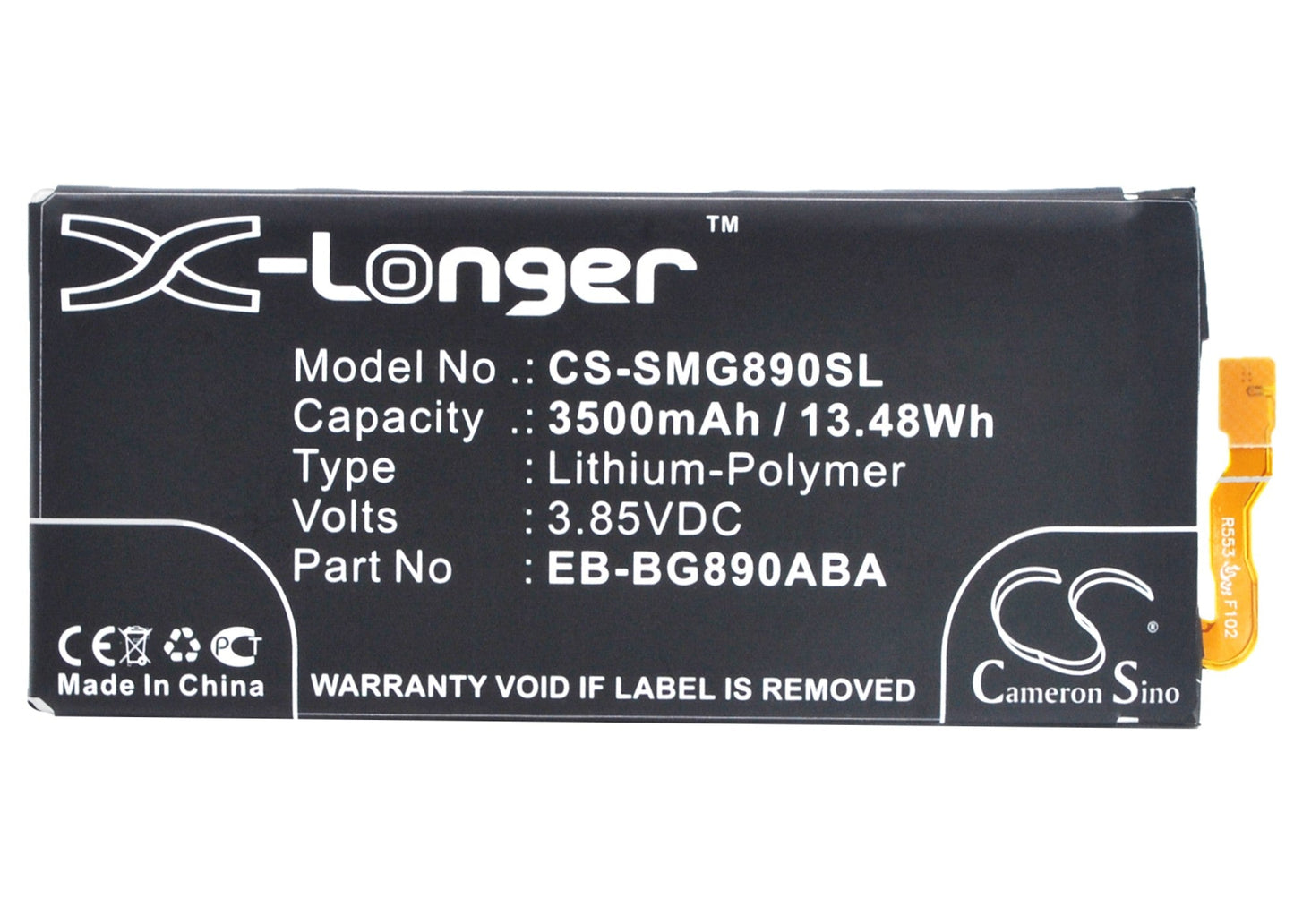 Replacement Battery for Samsung Galaxy S6 Active – Mobile, SmartPhone – 3500mAh / 13.48Wh / 3.85V