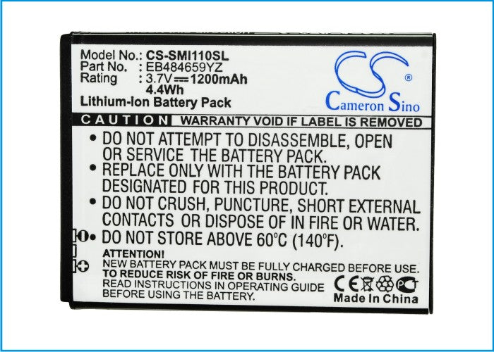 Replacement Battery for Samsung Galaxy Proclaim S720 – Mobile, SmartPhone – 1200mAh/4.44Wh / 3.7V