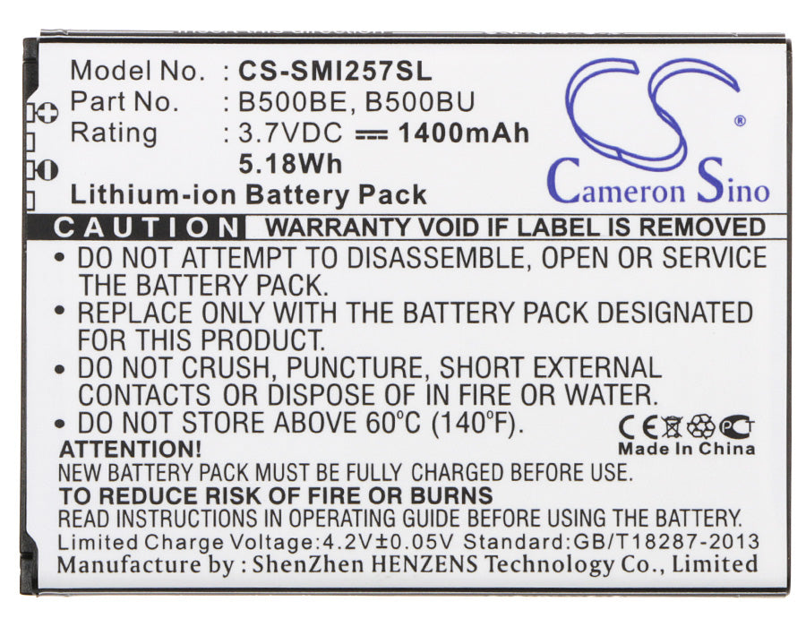 Replacement Battery for Samsung Galaxy S4 Mini – Mobile, SmartPhone – 1400mAh/5.18Wh / 3.7V