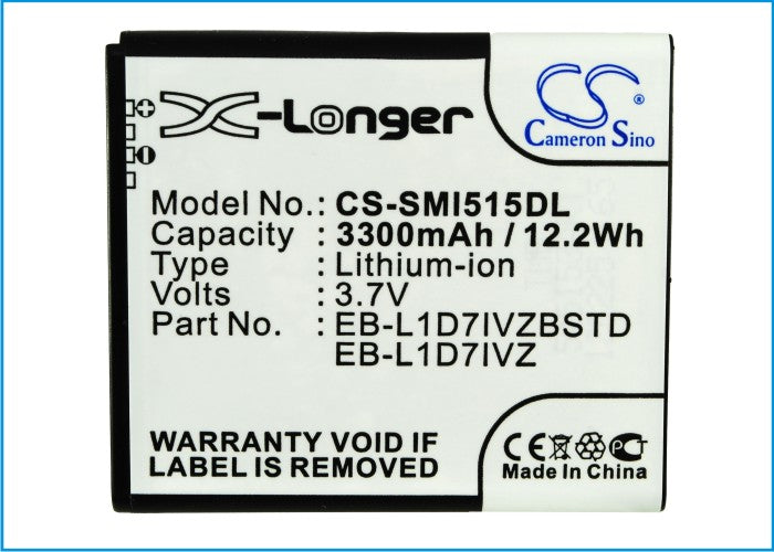 Replacement Battery for Samsung SCH-I515 – Mobile, SmartPhone – 3300mAh / 12.21Wh / 3.7V
