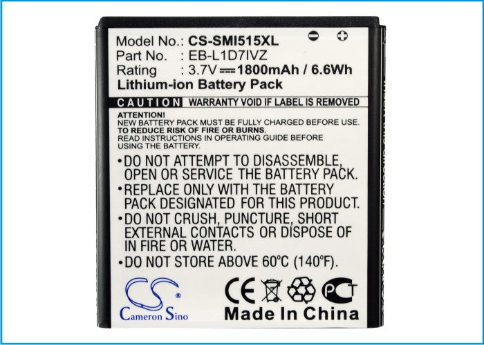 Replacement Battery for Verizon Galaxy Nexus – Mobile, SmartPhone – 1800mAh/6.66Wh / 3.7V