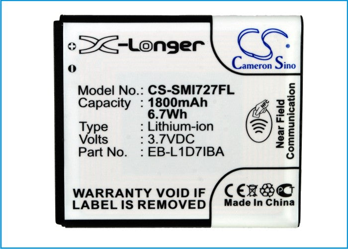 Replacement Battery for AT&T Galaxy S 2 Skyrocket 4G – Mobile, SmartPhone – 1800mAh / 6.66Wh / 3.7V