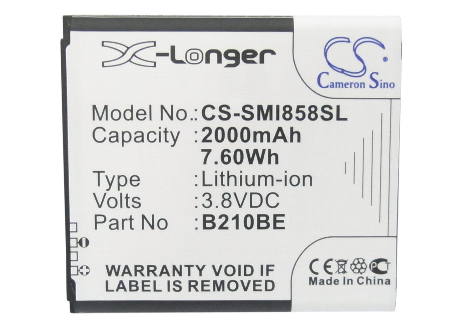Replacement Battery for Samsung Galaxy Core Advance – Mobile, SmartPhone – 2000mAh / 7.60Wh / 3.8V