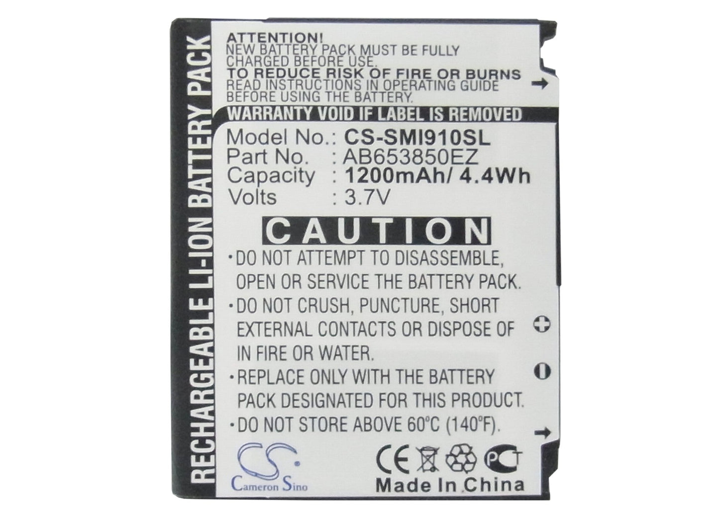 Replacement Battery for Verizon Omnia i910 – Mobile, SmartPhone – 1200mAh / 3.7V