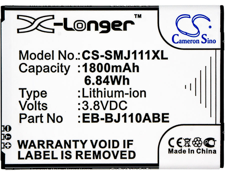 Replacement Battery for Samsung Galaxy J1 Ace – Mobile, SmartPhone – 1800mAh / 6.84Wh / 3.8V