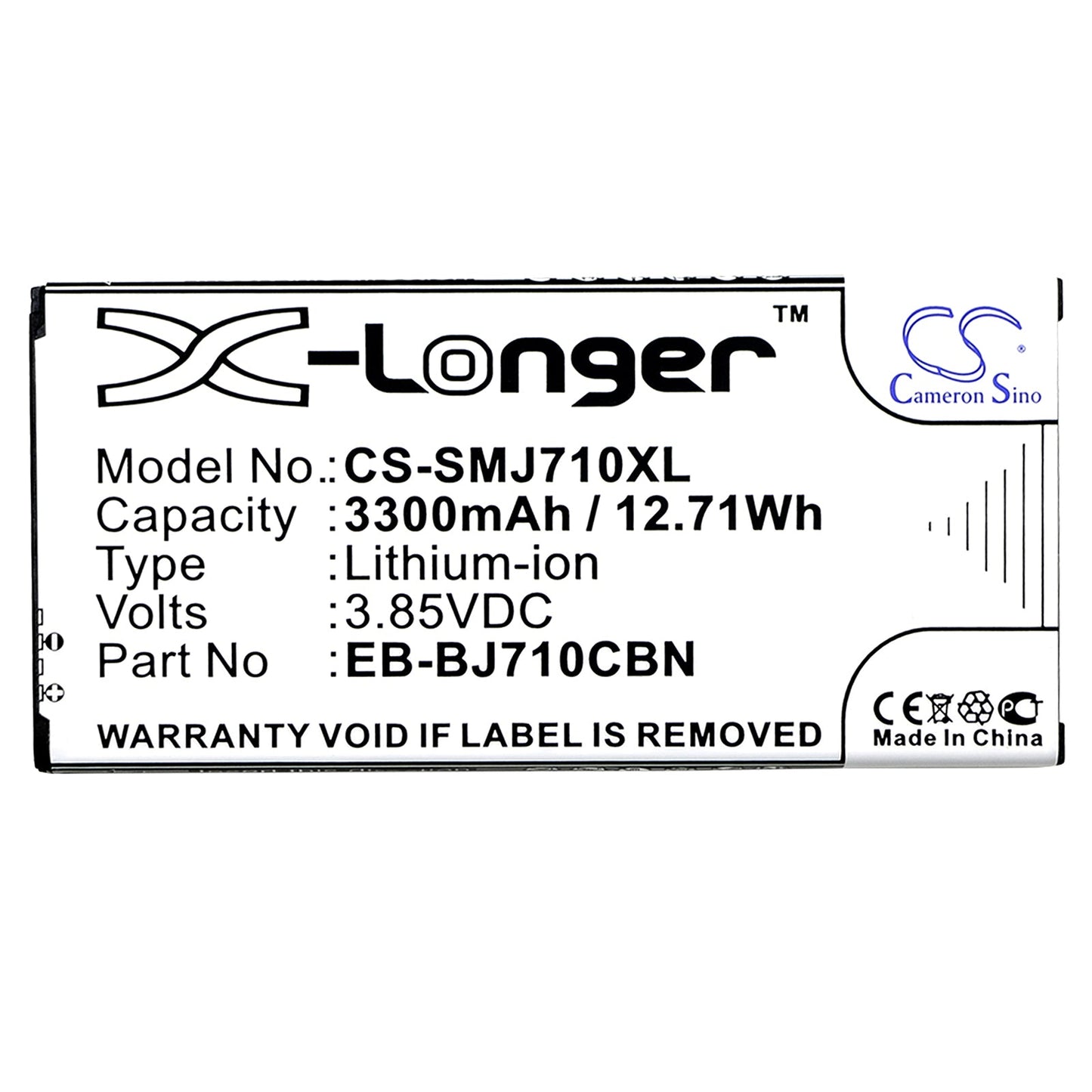 Replacement Battery for Samsung Galaxy J7 2016 – Mobile, SmartPhone – 3300mAh / 12.71Wh / 3.85V