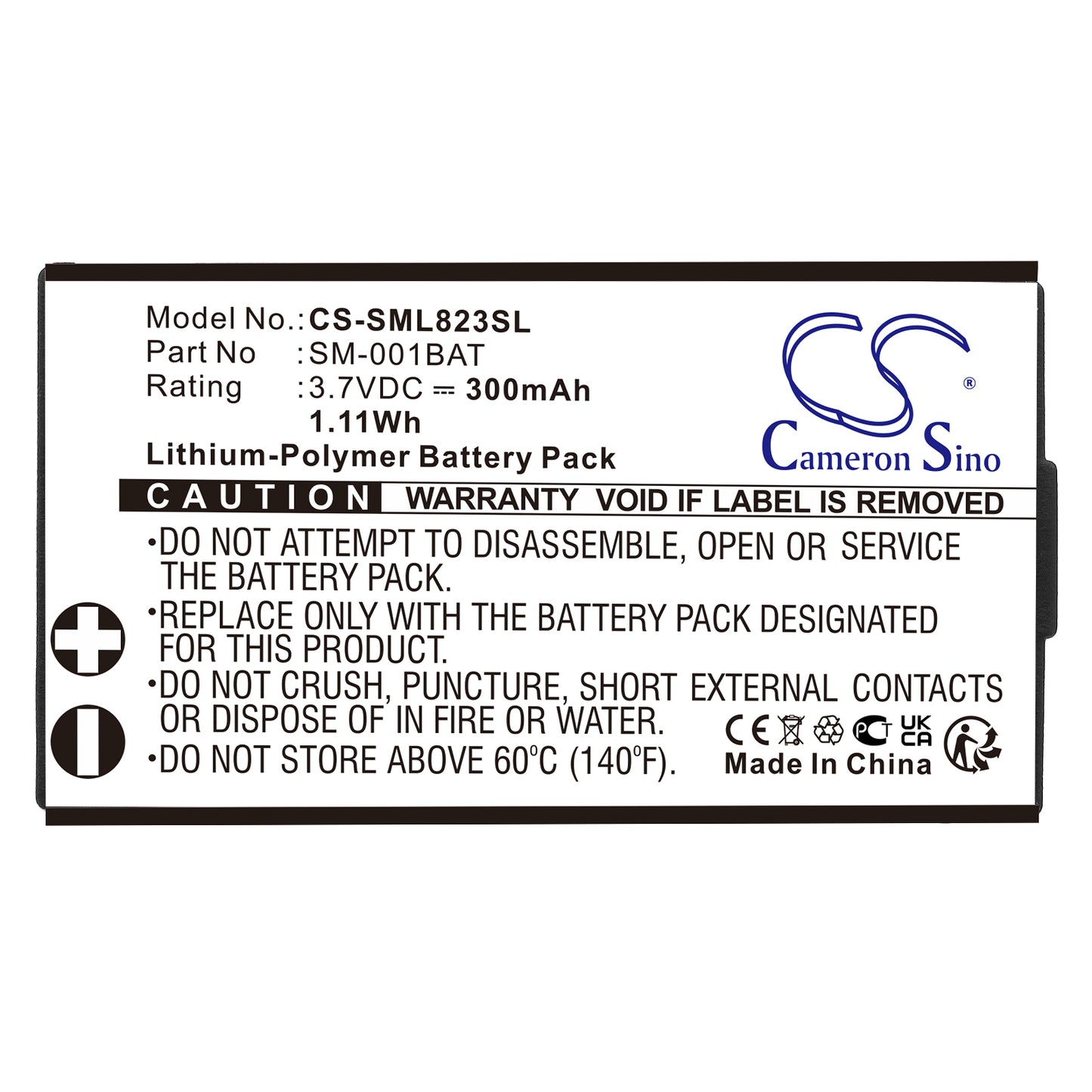 Replacement Battery for Simolio SM-823 – Wireless Headset – 300mAh / 3.7V - image 3