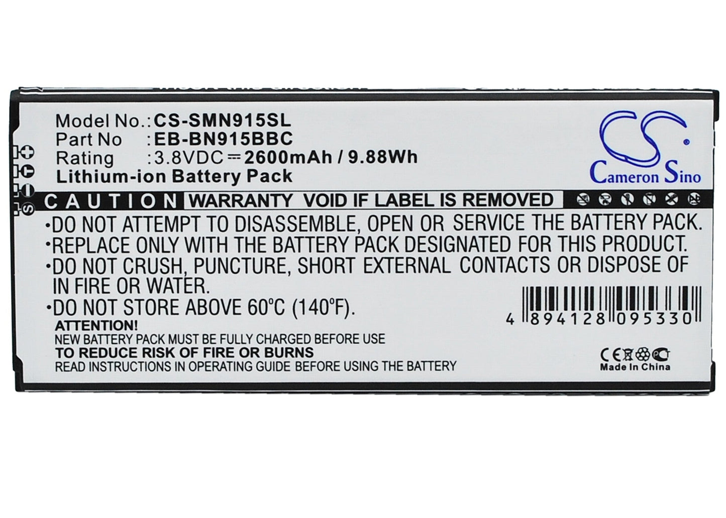 Replacement Battery for Samsung Galaxy Note Edge – Mobile, SmartPhone – 2600mAh / 9.88Wh / 3.8V