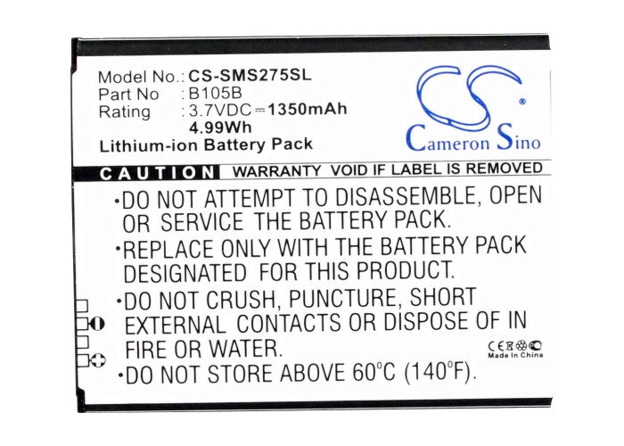 Replacement Battery for Samsung Galaxy Ace 3 LTE – Mobile, SmartPhone – 1350mAh / 5.00Wh / 3.7V