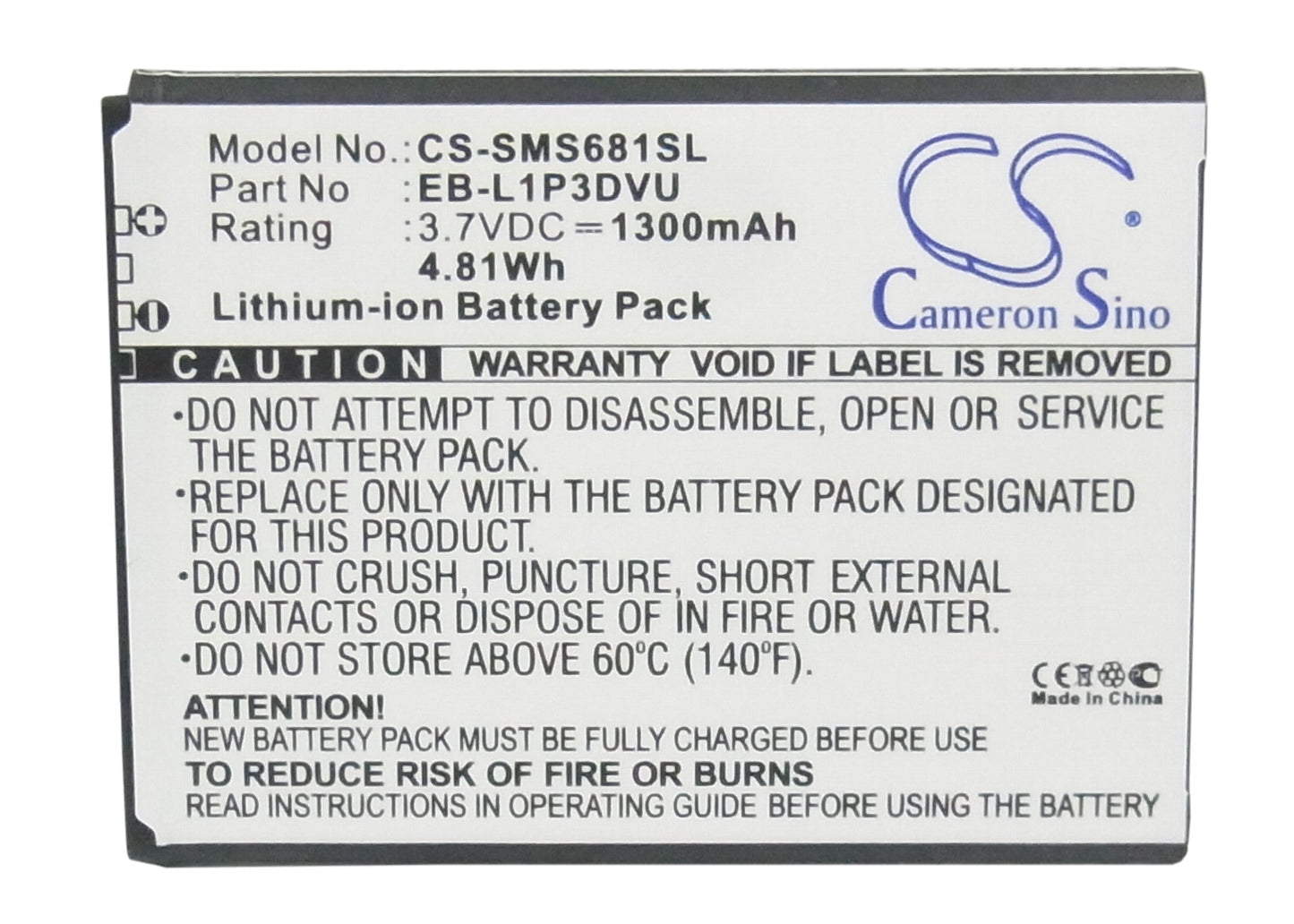 Replacement Battery for Samsung Galaxy Ace Duos – Mobile, SmartPhone – 1300mAh / 4.81Wh / 3.7V