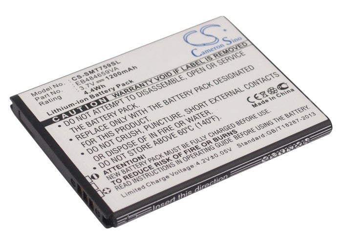 Replacement Battery for Samsung | T-Mobile | BoostMobile SGH-T759 – Mobile, SmartPhone – 1200mAh / 3.7V - image 1