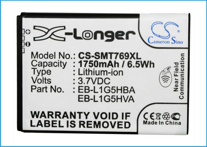 Replacement Battery for Samsung Exhilarate – Mobile, SmartPhone – 1750mAh/6.5Wh / 3.7V