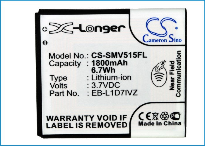 Replacement Battery for Verizon Galaxy Nexus – Mobile, SmartPhone – 1800mAh/6.7Wh / 3.7V