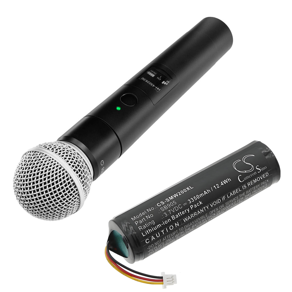 Replacement Battery for Shure MXW Handheld Transmitter – Transmitters & Receiver – 3350mAh / 3.7V