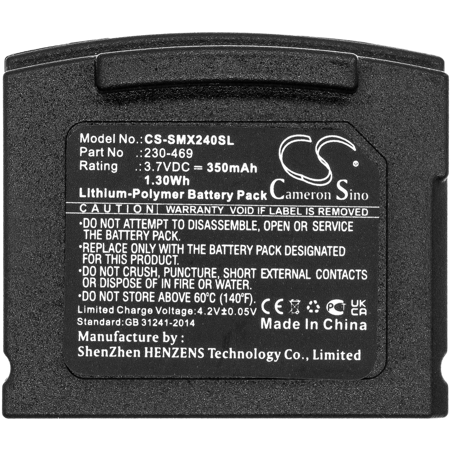 Replacement Battery for Unisar DH900 TV Listening – Wireless Headset – 350mAh / 1.30Wh / 3.7V
