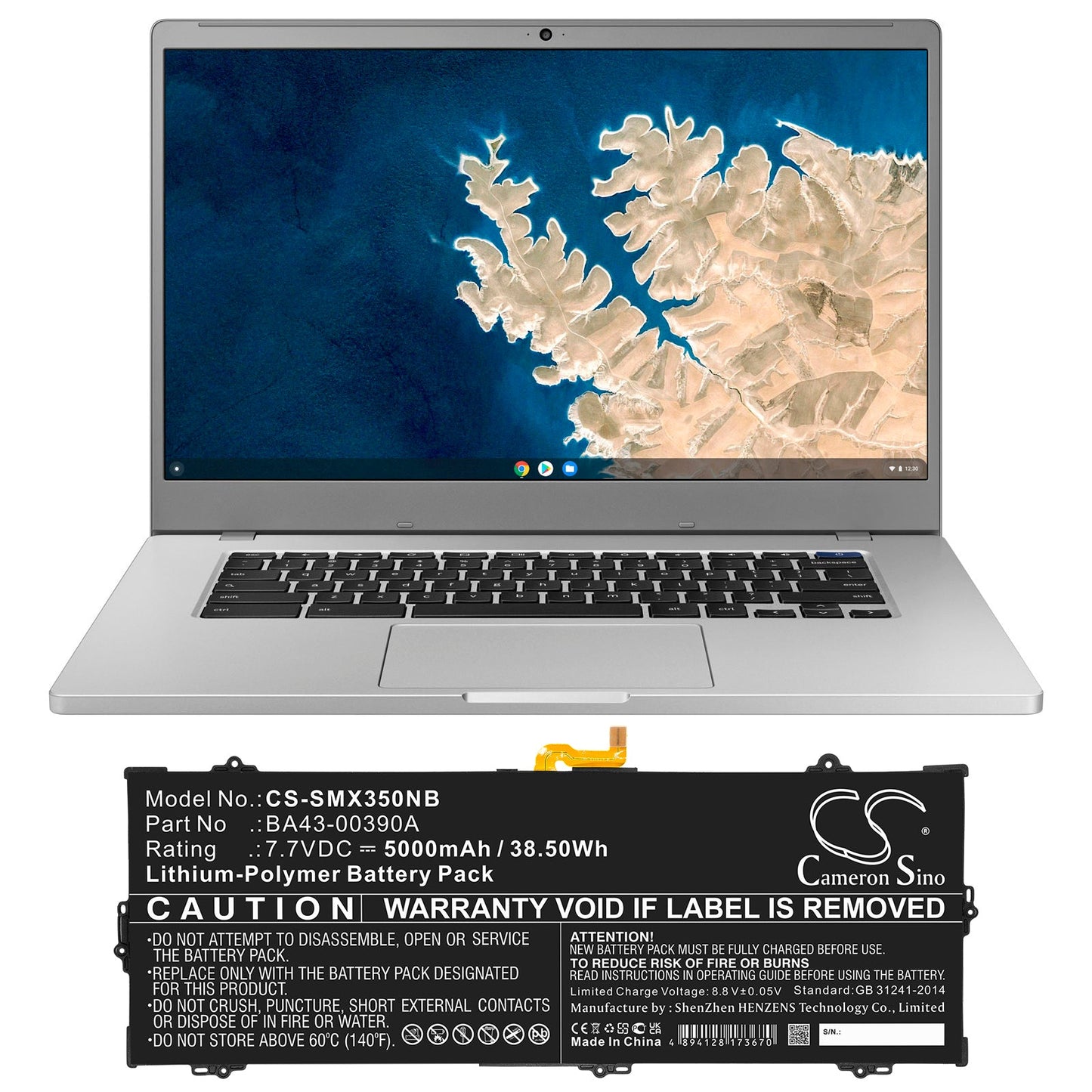 Replacement Battery for Samsung Chromebook 15.6" – Notebook, Laptop – 5000mAh / 38.50Wh / 7.7V