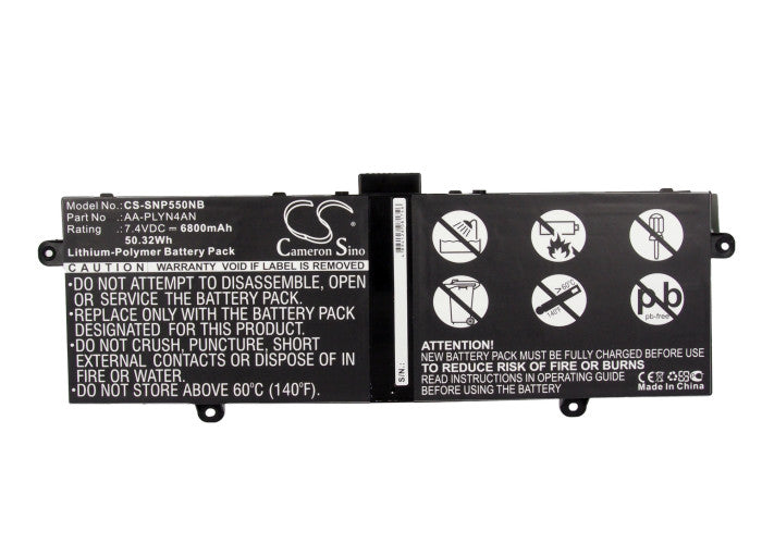 Replacement Battery for Samsung Chromebook 550C – Notebook, Laptop – 6800mAh / 50.32Wh / 7.4V