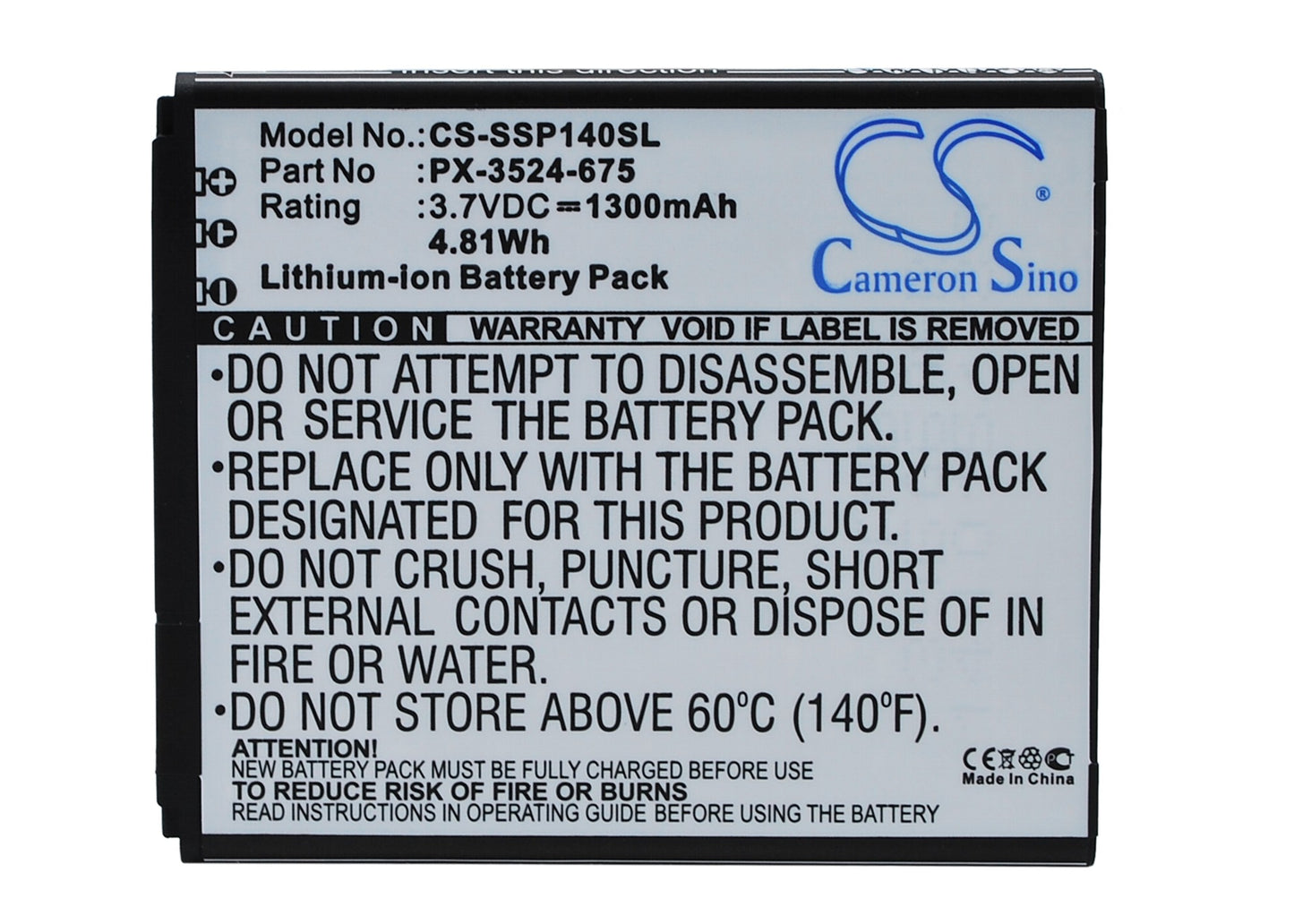 Replacement Battery for Simvalley SP-140 – Mobile, SmartPhone – 1300mAh / 3.7V - image 1